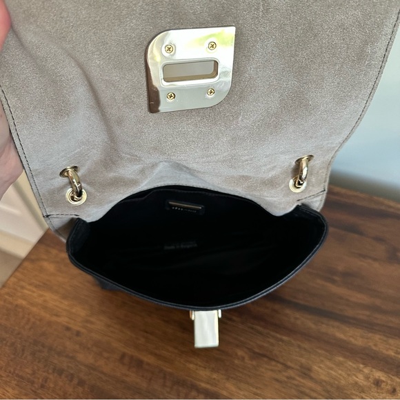 NWOT. Coccinelle Gray Snakeskin Crossbody Bag with Gold Hardware. Leather. - Picture 6 of 10